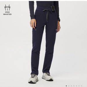 Women's navy Yola high waisted scrub pants